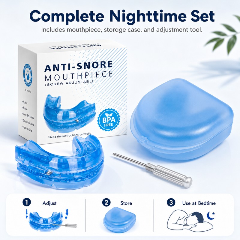 Adjustable Snoring Mouth Guard for Sleep Support – EVA Full-Mouth