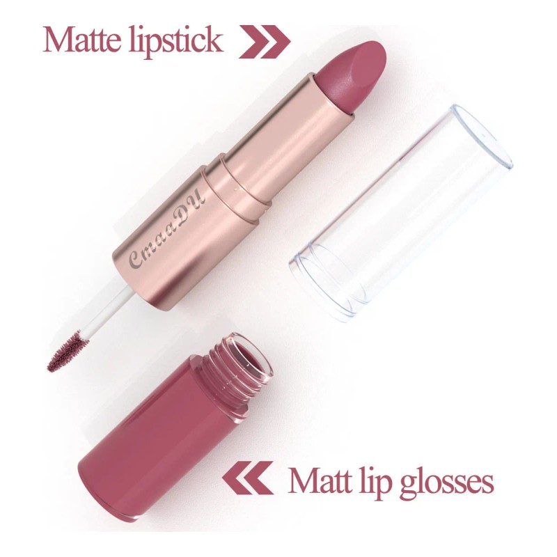 Set Cmaadu 3 Tubos Mate Labial Y Brillo 2 En