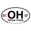 US Decal, Inc. Yellow Creek, Ohio Oval Sticker with State