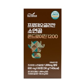 Nutrinus Proteoglycan Bovine Cartilage Chondroitin 1200 600mg 60 Tablets / 뉴트리너스 프로테오글리칸 소연골 콘드로이친1200 600mg x 60정