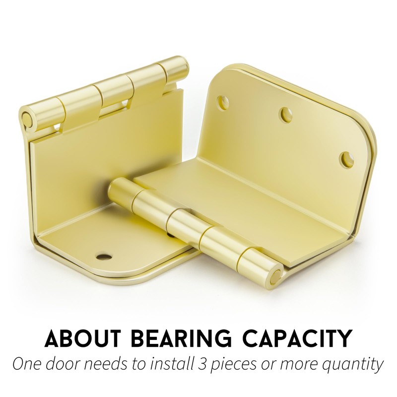goldenwarm 3 Pack Gold Swing Clear Expandable Door Hinges 3.5inch
