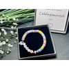 Majas Perlen Armband mit Namen Polymer Pastell Candy Silber oder