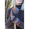 Pachamama Women Wool Mittens Fleece Lined Handknitted Fairisle Green Multicoloured