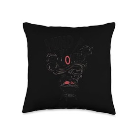 Grilling BBQ Smoker Food Lover Grill Mind if I Smoke Throw Pillow