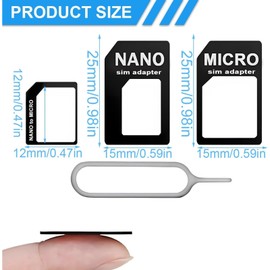 4 in 1 SIM Karten Adapte 2 Set SIM Adapter, SIM-Karten-Adapter mit SIM-Auswurfstift, kompatibel mit Smartphone