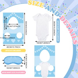6 Sets Baby Shower Games Feed the Baby Blue Gender Reveal Game Kit