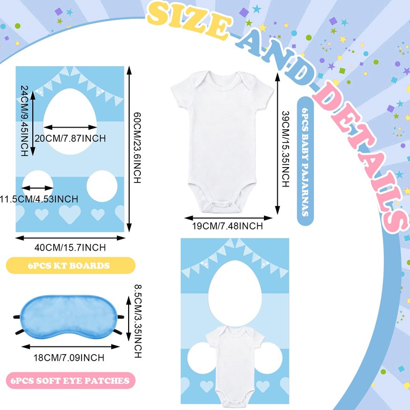 6 Sets Baby Shower Games Feed the Baby Blue Gender