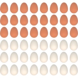 PowerTRC 48 Pcs Bouncy Rubber Eggs Toys, 2.16 inches Fake Bouncing Eggs for DIY Easter, Realistic Lifelike Pretend Play Food Funny Party Favors Bulk Fetch Pet Toys