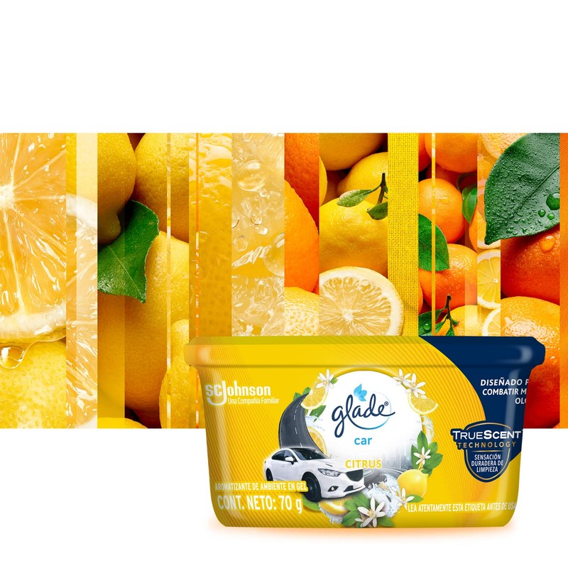 Glade Gel Car, Aromatizante Para Auto con TrueScent Technology, Elimina