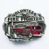 JEAN'S FRIEND Vintage Style Fire Truck FireFighter Enamel Belt Buckle