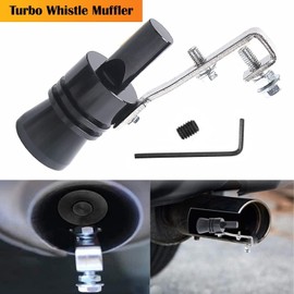 Turbo Sound Whistle Exhaust Muffler,XL Size Aluminum Alloy Universal Turbo Sound Exhaust Muffler Pipe Whistle Car Roar Maker (Black)