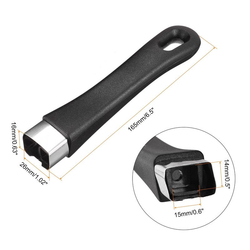 sourcing map Pan Replacement Handle Black 165mm/6.5inch with Screw Nonstick