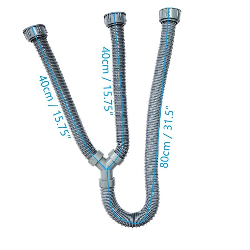 Drainage Hose Pipe 3 Way Double Ended Kitchen Wash Basin