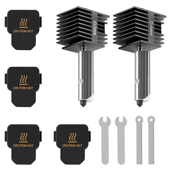 Howarx 2PCS A1/A1 Mini Hotend Nozzle 0.2mm/0.4mm Hardened Steel Replacement