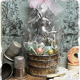 Tim Holtz Idea-Ology 2022 Salvaged Rabbits, Tiny Eggs & Barrel - Bundle of Three Items