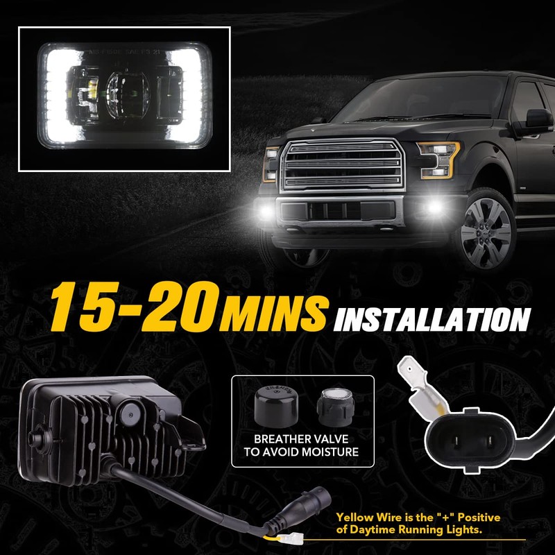 Z-OFFROAD New LED Fog Lights Assembly DOT Approved w/White DRL