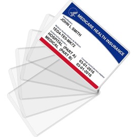 New Medicare Card Protector, 6 Pack Plastic Card Holder for Wallet Single 12 Mil Business Card Sleeve Waterproof Cards Plastic Protector for Credit Card Business Card Social Security Card - Number of: 12