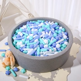 STARBOLO Ball Pit Balls for Toddlers - Macaron Ball Pit Balls Crush Proof Plastic Toy Balls for Toddlers Ball Pits, Ball Pit Play Tent, Baby Pool Water Toys,100pcs(Blue,Green,White)