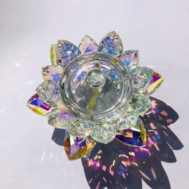 1pc Lotus Flower Shape Nail Art Acrylic Liquid Powder Dappen Dish Bowl Glass Crystal Cup with Lid for Nail Art Manicure Care Tools, Capacity: 18ml, NC003- #1
