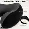Hooded U-Shaped Memory Foam Travel Pillow, 9.84 × 9.06 ×