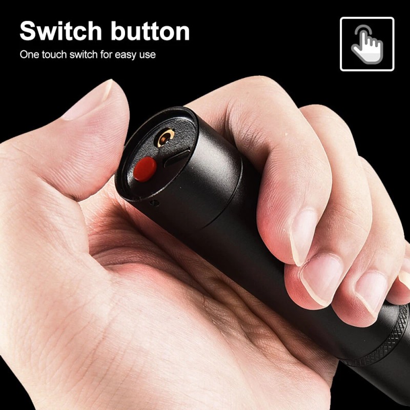 AMSUER 365nm LED UV Ultra Violet&Red Laser Flashlight Blacklight Inspection