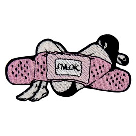 ZEGINs Self Recovery I AM OK Band Aid Patch Embroidered Applique Badge Iron On Sew On Emblem