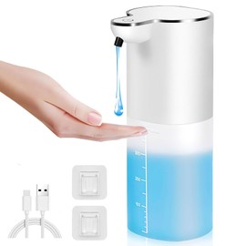 Dispensador de Jabon Baño, Dispensador de Jabón Automatica, Jaboneras de Jabon Electrico con Sensor de Infrarrojos 4 Modos, Impermeable y Recargable, Liquido 400ml, Sin Contacto,para Cocina,Bano,Hotel