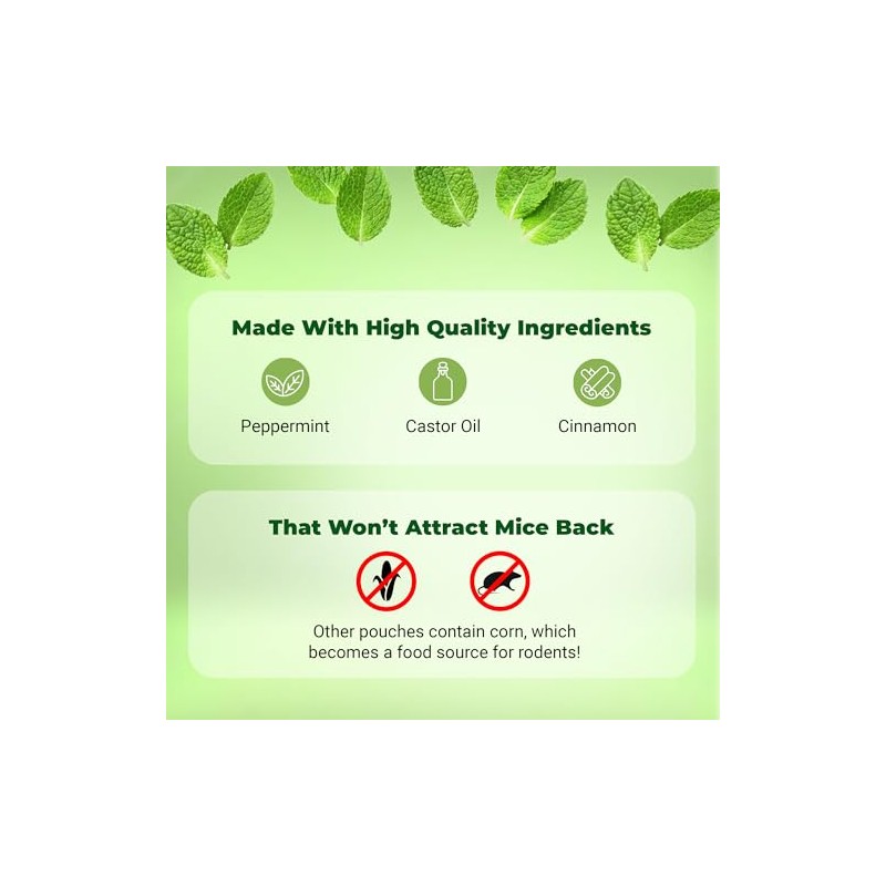 Mighty Mint Natural Rodent Repellent Pouches - 12 Count