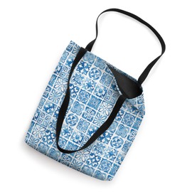 Blue and White Tile Italian Pattern Mediterranean Majolica Tote Bag