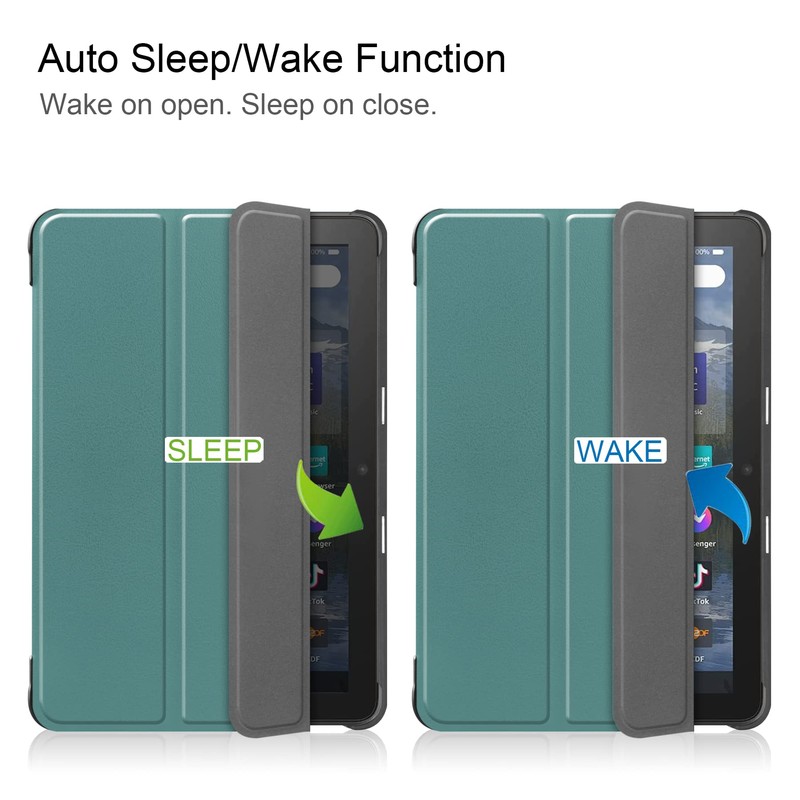 Kicvbnco for Fire HD 8 2024/2022/2020 Tablet Case, Auto Wake&Sleep,