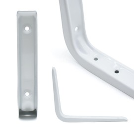 DOJA Barcelona Shelf Bracket, White, 300 x 250 mm, Pack 2, Metal Angle Shelf Bracket, Angle for Shelves, Wall Angle Shelf Bracket for DIY, Shelf Support, Wall Shelf Bracket, Shelf Bracket, White