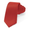 JUNMEISI Crimson Red Ties For Men Solid Pure Color Tie