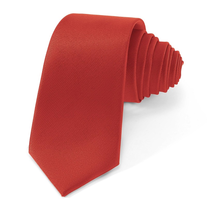 JUNMEISI Crimson Red Ties For Men Solid Pure Color Tie