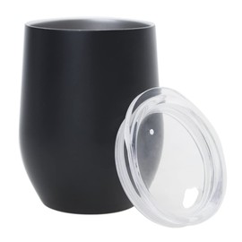 Muka 12 Oz. Stainless Steel Wine Tumbler, Double Walled Insulated Travel Mug-Rose Gold