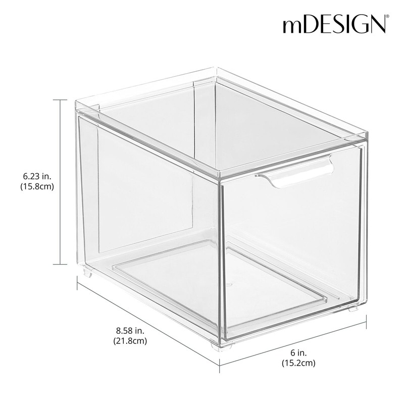 mDesign Cosmetic Organiser - Stackable Plastic Drawer Box - Practical