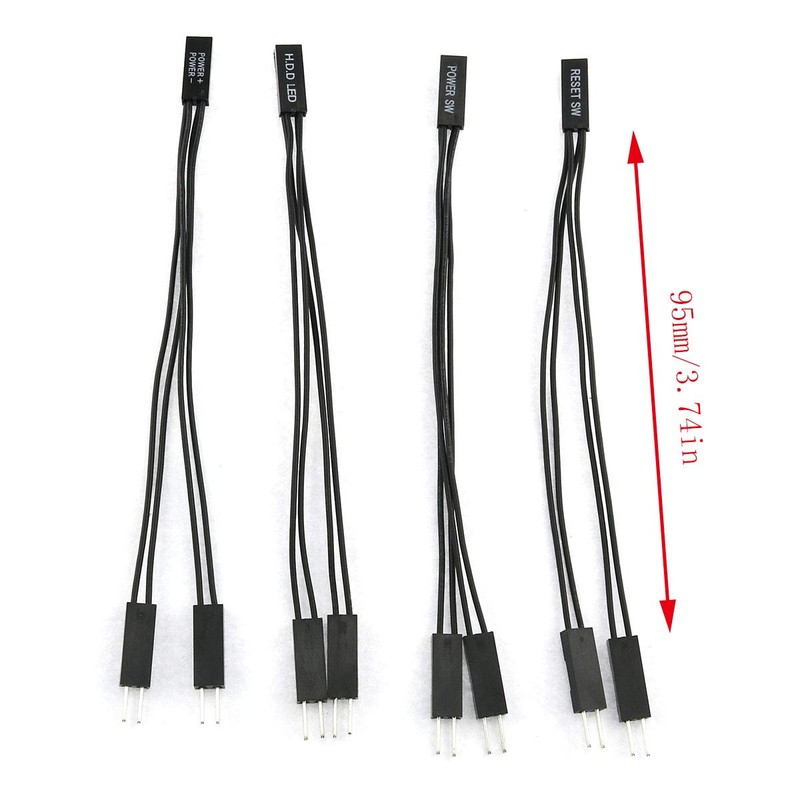E-outstanding 4PCS 2 Pins Single Female to Dual Male Jumper