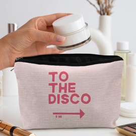 CIOJUNE Hot Pink Makeup Bag, Preppy Makeup Bag, to the Disco Preppy Cosmetic Bag, Preppy Stuff, Preppy Cosmetic Bag, Girly Makeup Bag, Pink Makeup Pouch