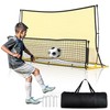 Shopsource Soccer Rebounder, 2 in 1 Soccer Rebound Net, 7'x4' Bounce Back Net Practice for Team Volley Passing Solo Training, Football Trainer with Carry Bag Stakes