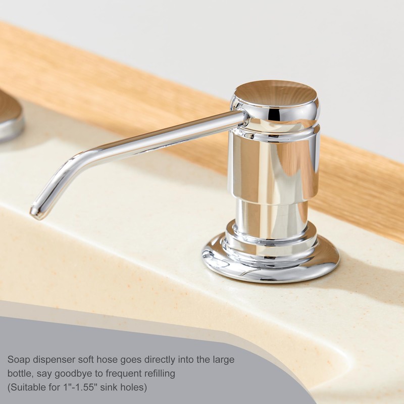 Gagal Soap Dispenser (Chrome) and Extension Tube Kit for Kitchen