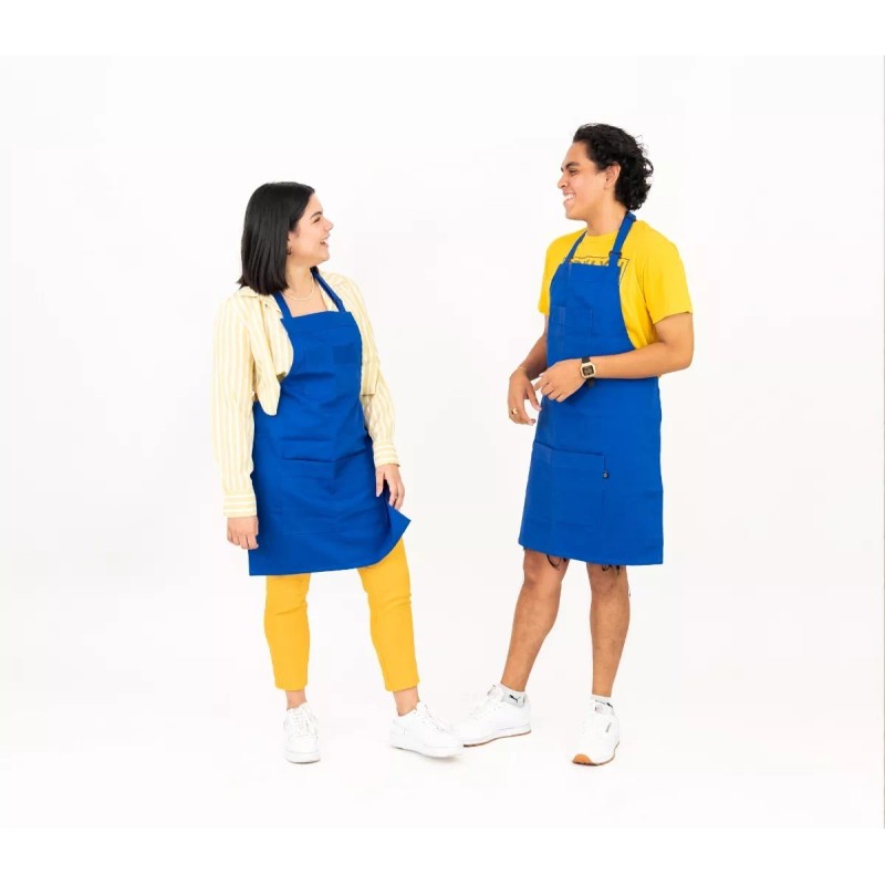 Dilitools Mandil Color Azul Para Chef Delantal Cocina Mesero Dili
