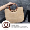 NUOBESTY 2pcs Wooden Ring Handle Round Wood Handles Wooden Circle