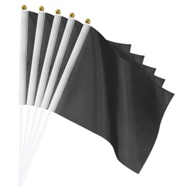 sourcing map Black Flag Stick Small Mini DIY 8.2 x 5.5 Inches Square for Party