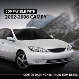 G-PLUS Center Dash Bezel Trim Compatible with Toyota Camry 2002-2006 Radio Bezel AC Air Vents Gray Dashboard Cover