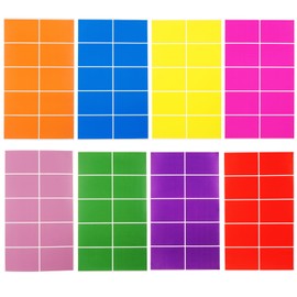 Coptiner Moving Stickers,240 Pack Rectangular Color Coding Labels 76 mm x 51 mm,8 Assorted Neon Colours Rainbow Sticky Label for Moving House, Coloured Address, Planner Calendar