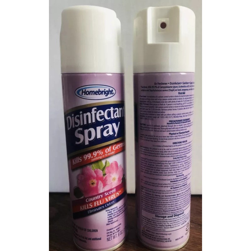 Homebright 2ea 6oz Cans Homebright Spray Country Scent Kills 99.9%