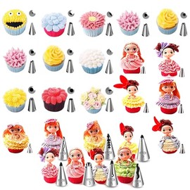 Juego de herramientas para decorar pasteles 284 piezas, con 61 Boquillas de Acero Inoxidable, Caja de Almacenamiento, Moldes para Cupcakes, Juego Profesional para Hornear para Principiantes