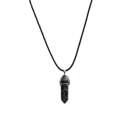 VIE VIE Double Point Pencil Pendant, Black String (Kambaba Jasper)
