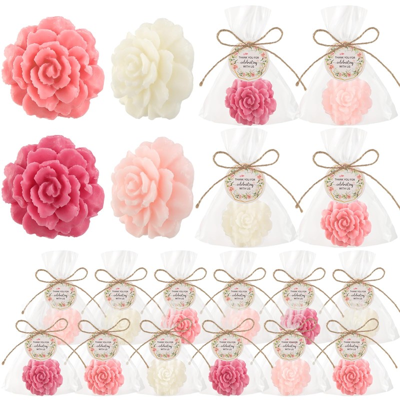 Demissle - Juego de 40 jabones de flores de rosas