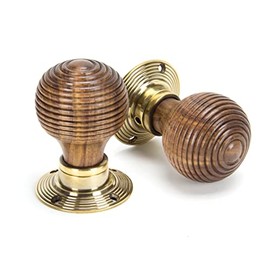 From the Anvil Rosewood & Aged Brass Beehive Mortice/Rim Knob Set