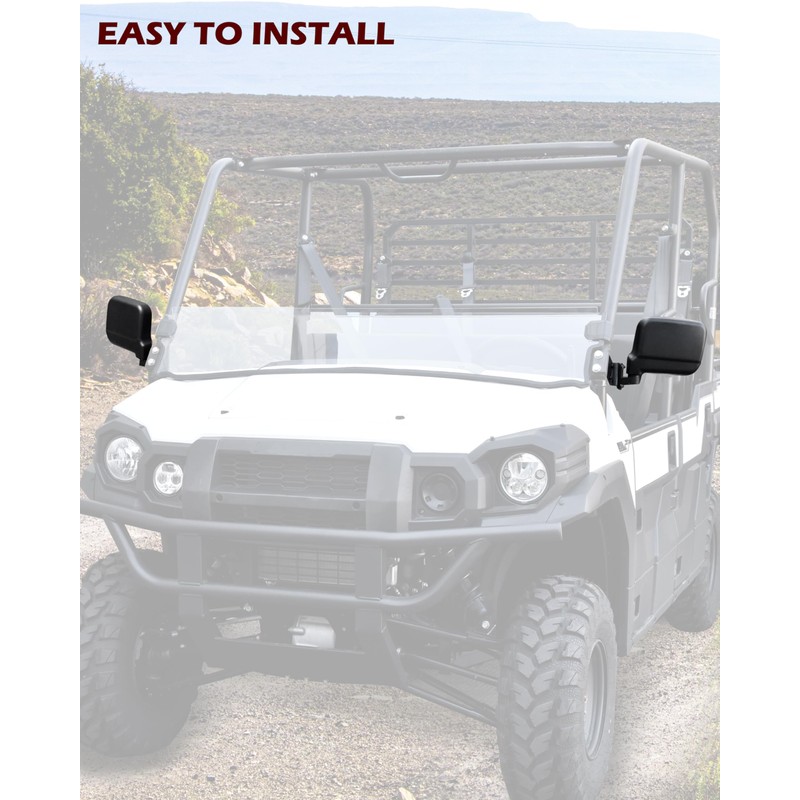 SAUTVS Adjustable Side Mirrors Compatible with Kawasaki Mule Pro FXT